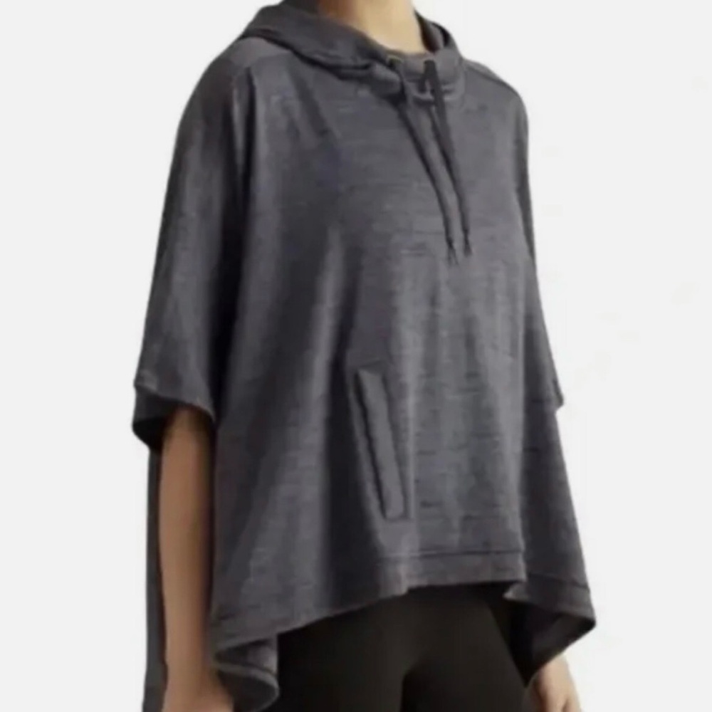 Athleta Blissful hooded poncho heathered gray
